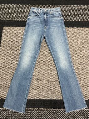Mother High Waisted Smokin’ Double Heel Jeans Women’s 25 High Rise Raw Hem